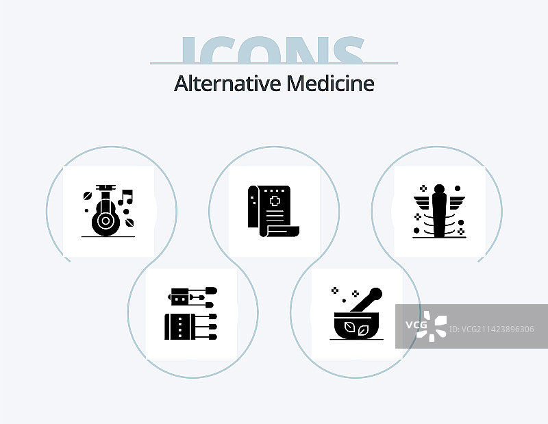 替代医学标志图标包5个图标图片素材