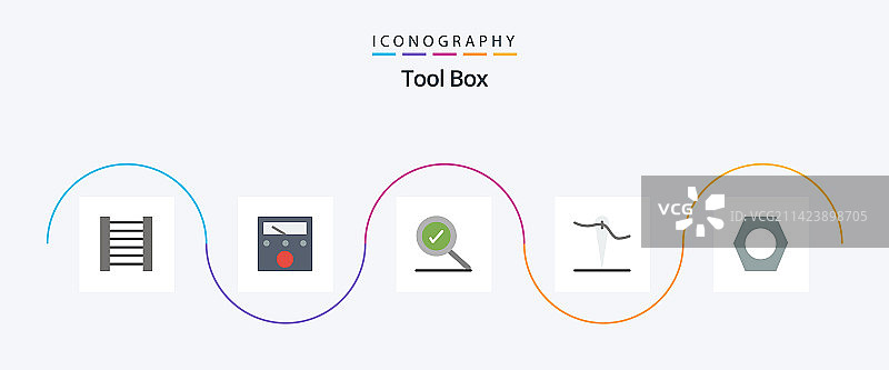 扁平风格工具图标包5个：包括针图片素材
