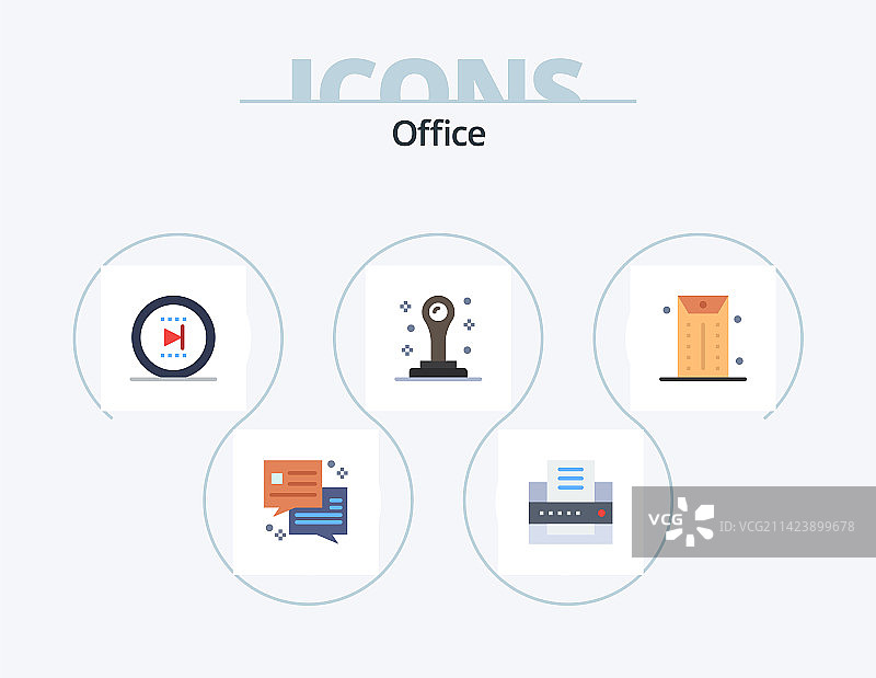 办公室扁平图标包图片素材