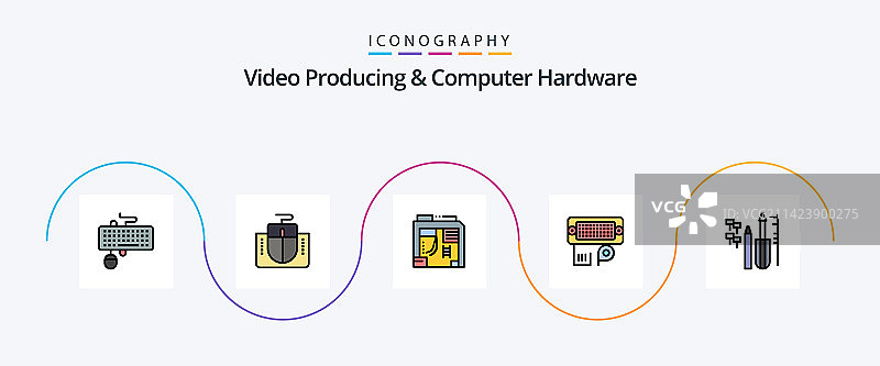 视频制作和计算机硬件线性填充图片素材