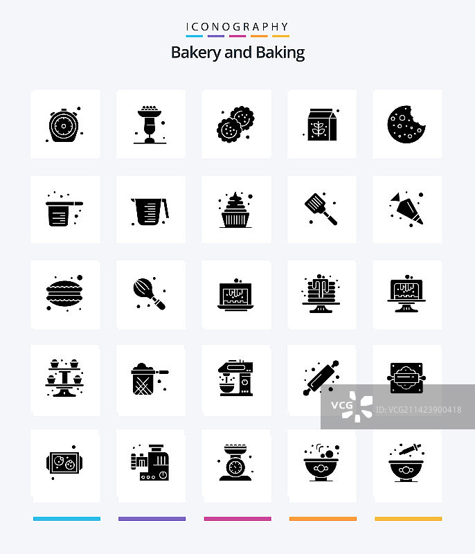 创意烘焙25字形纯黑色图标包图片素材