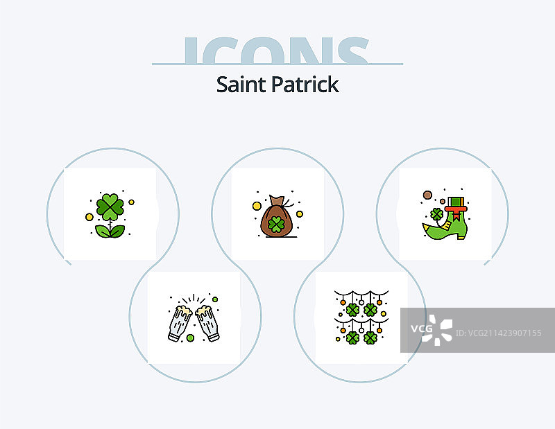 圣帕特里克线条填充图标包5图标设计图片素材