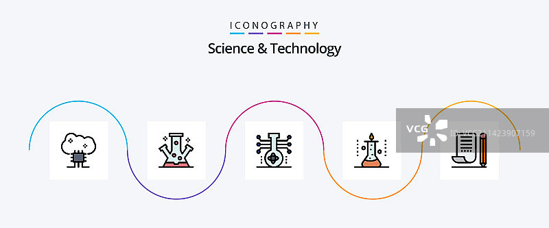 科技线性填充扁平5图标图片素材