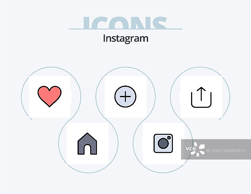Instagram线性填充图标包5图标设计图片素材