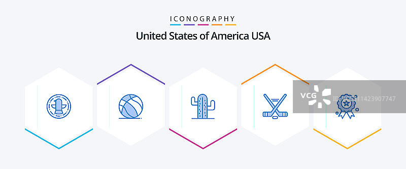 美国独立日蓝色图标包25个图片素材