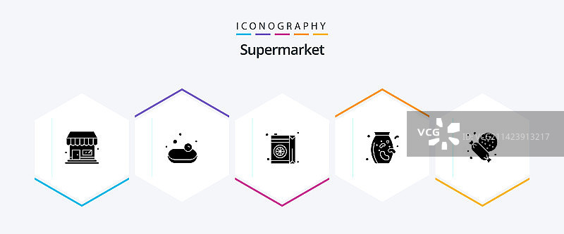超市25款字形图标包，含糖果图片素材