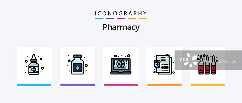 药房线性填充5图标包图片素材