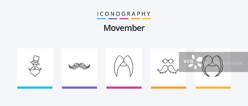 “Movember”系列5图标包，包含圣诞老人图片素材
