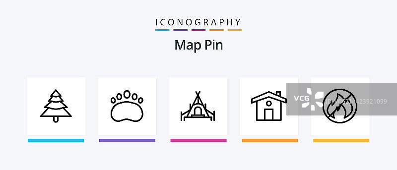 地图定位线条5图标包，包含加油站标志图片素材