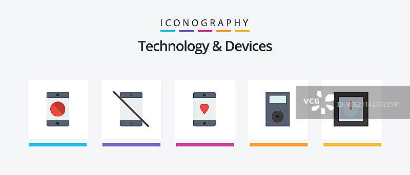 设备扁平5图标包，包括iPod图片素材
