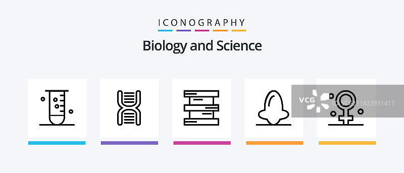 生物学线性医疗图标包图片素材