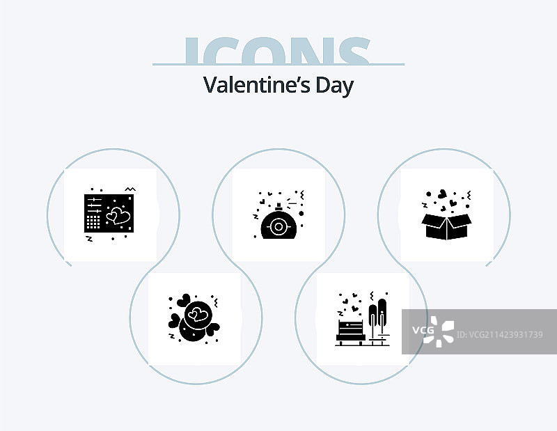 情人节图标字形包5个图标设计图片素材