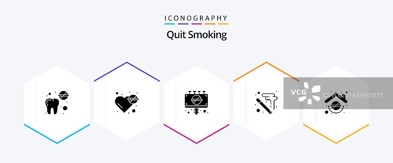 25个戒烟标志图标包，包括电子烟图片素材