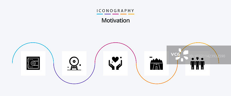 包含教练的动力字形图标包图片素材