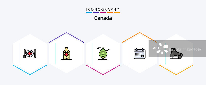 包含北极的25个填充图标包图片素材