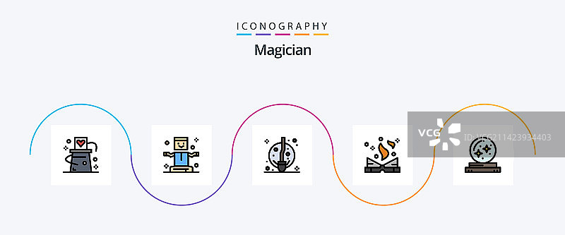 魔术师线性填充扁平5图标包图片素材