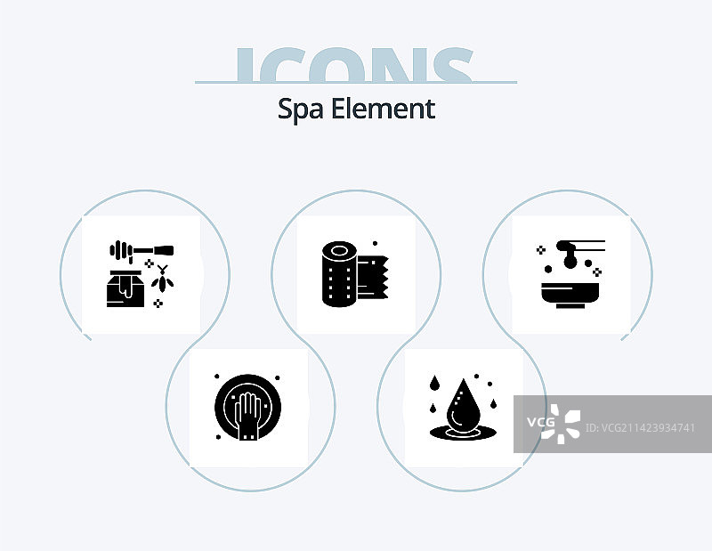 水疗元素字形图标包，含美容设计图片素材