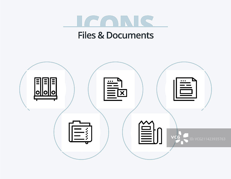 文件和文档线性图标包图片素材