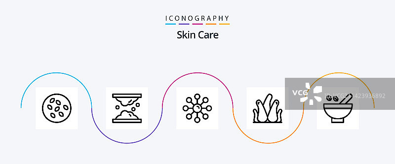 包含天然芦荟的护肤品系列5图标包图片素材