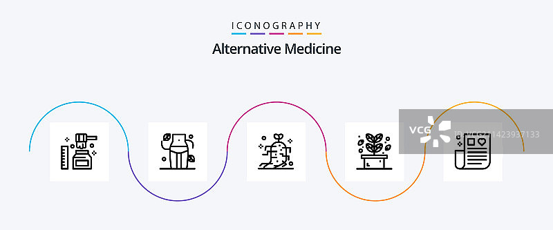 替代医学线性图标包图片素材