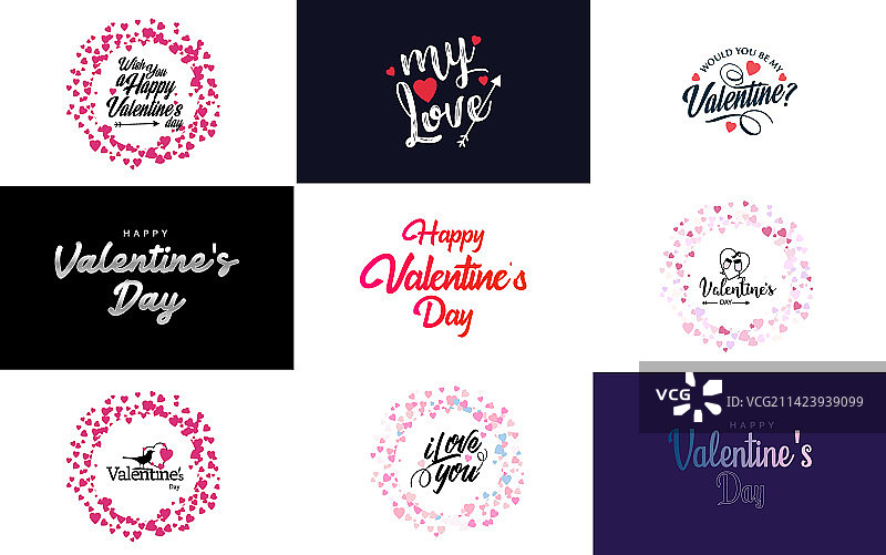 手绘情人节祝福语图片素材