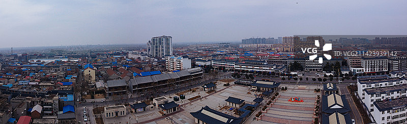 汤阴县 时代广场 人民大道 文化馆 地标 航拍图片素材