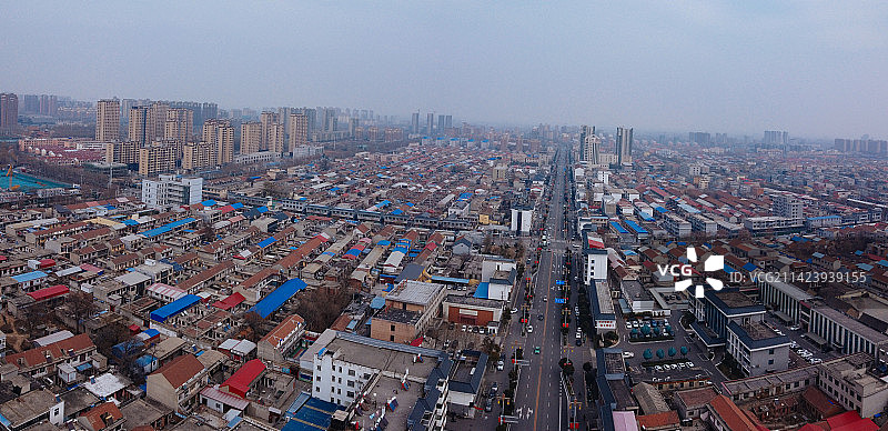 汤阴县 时代广场 人民大道 文化馆 地标 航拍图片素材