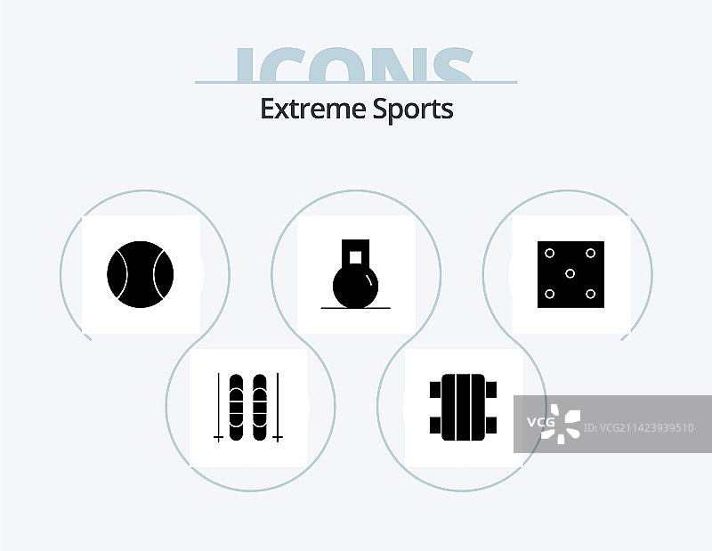 运动比赛字形图标包5个图标设计图片素材