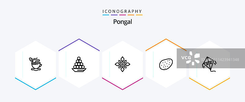 庞格尔节25个线条图标包图片素材