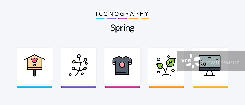 春季线条填充5图标包包含苍蝇图片素材