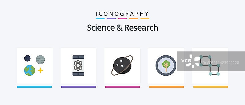 包含空间的科学扁平风格5图标包图片素材