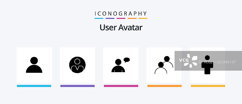 用户字形5图标包，包含个人资料男性元素图片素材