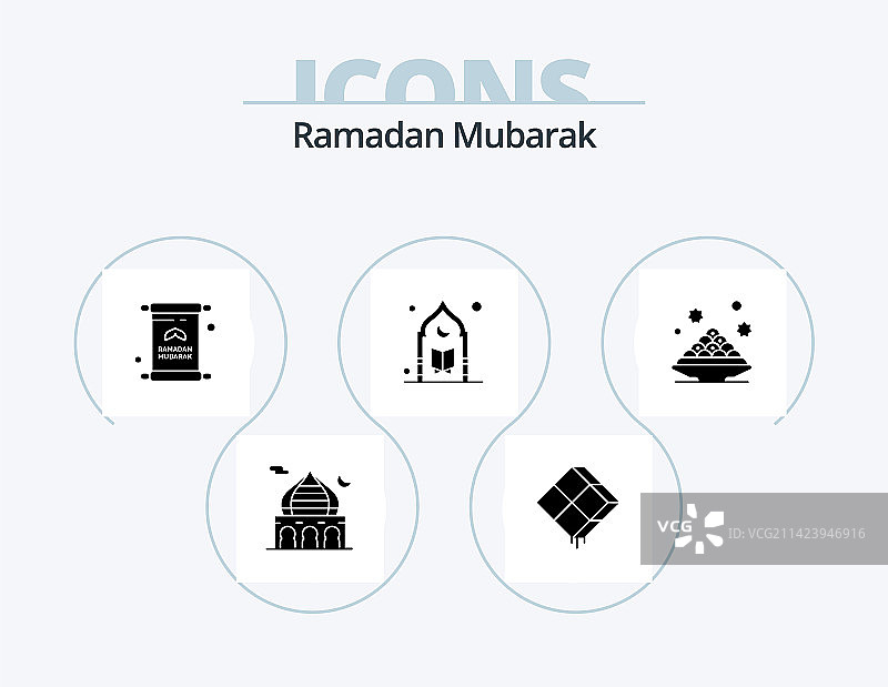 斋月字形图标包5：清真寺设计图片素材