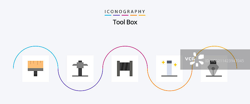 扁平工具5图标包，包括魔法笔图片素材