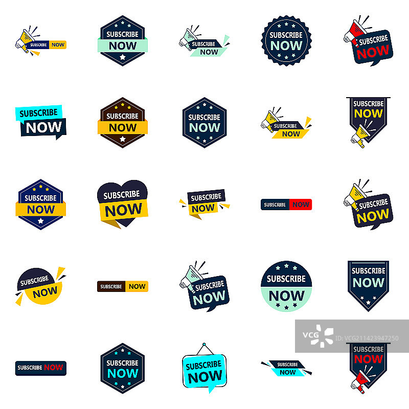 25个简约的立即订阅图形元素图片素材