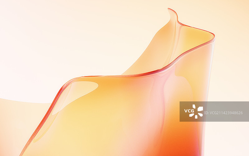 流动透明玻璃渐变曲面3D渲染图片素材