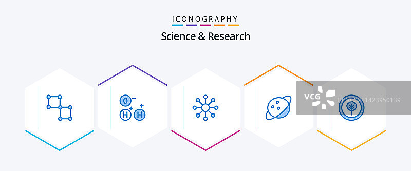 包含科学的蓝色科学图标包25个图片素材