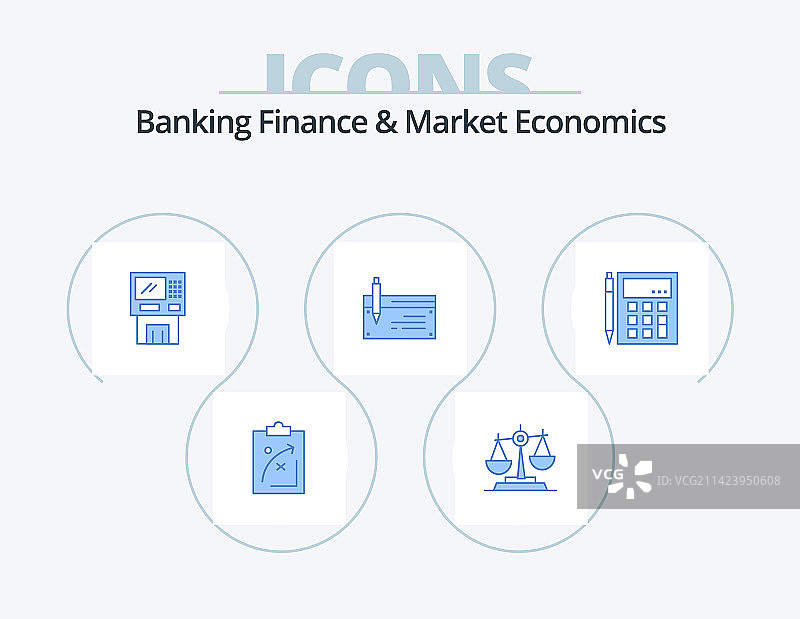 银行金融与市场经济蓝色图标图片素材