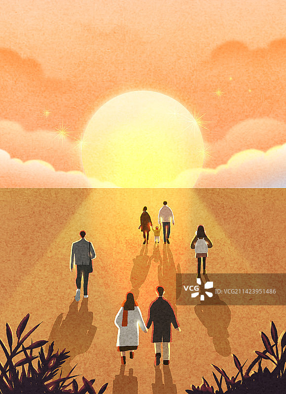 日出新年愿望天空景观太阳希望人群图片素材