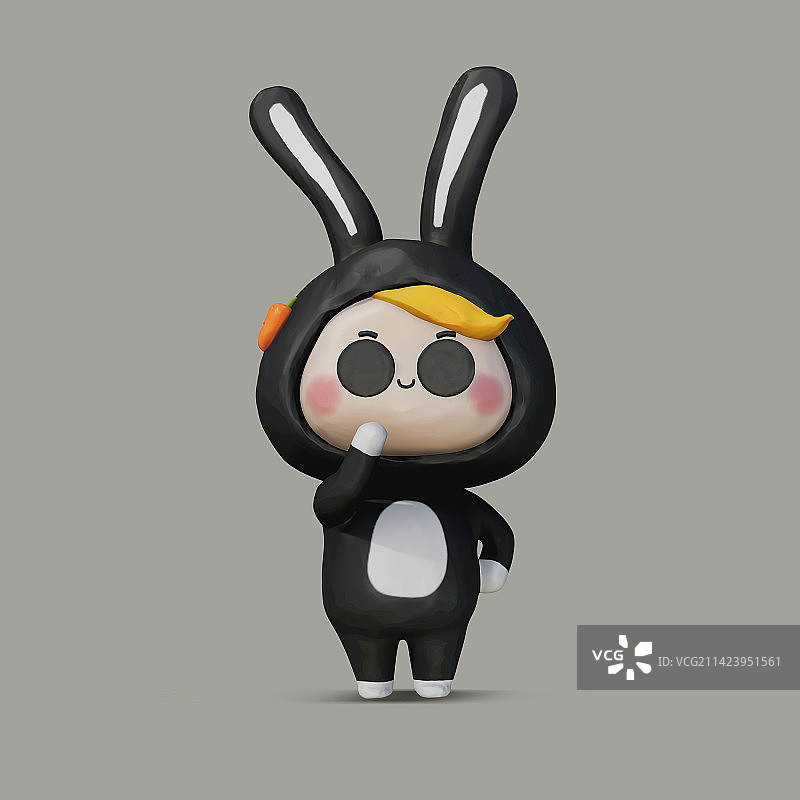 3D兔年新年吉祥物图片素材