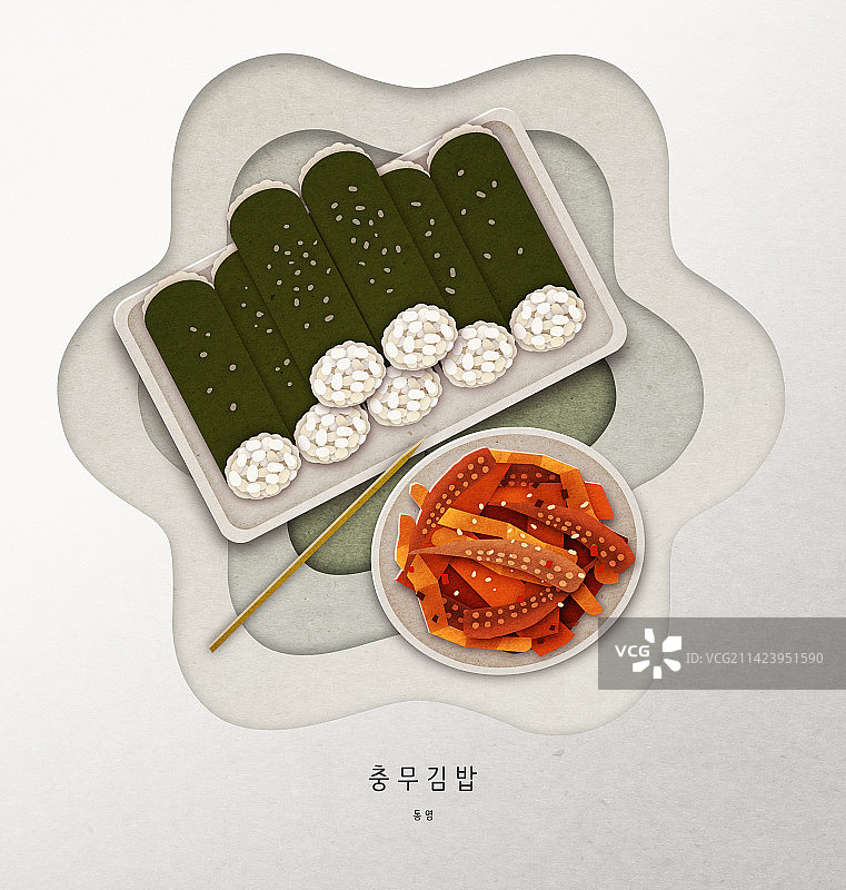 纸艺、食物、统营市、忠武紫菜包饭图片素材