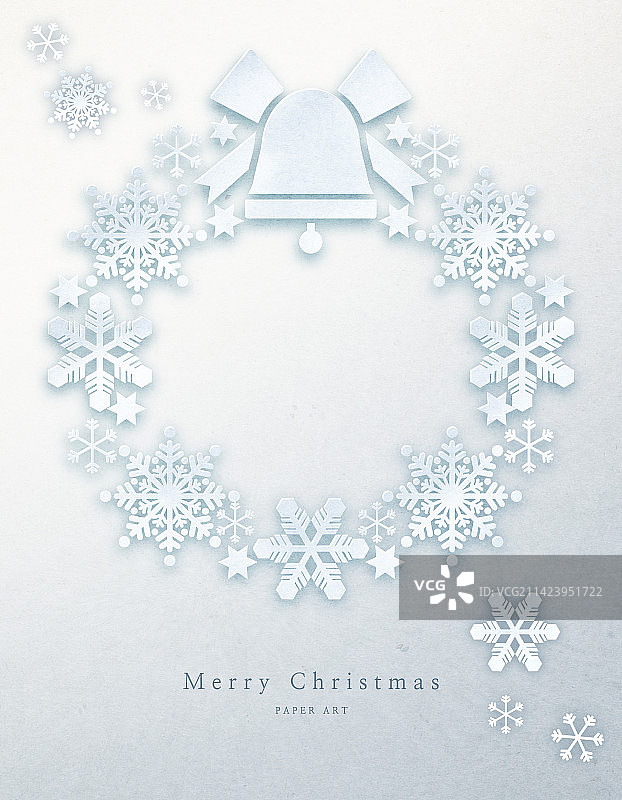纸艺圣诞节雪花边框花环星星铃铛图片素材