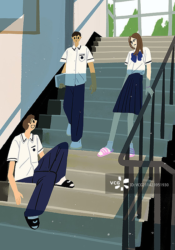 年轻男人，风景，高中生，学生图片素材