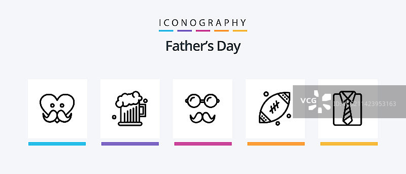 父亲节线条5图标包，包含父亲图片素材
