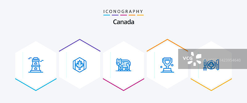 加拿大25蓝色图标包，包含秋季加拿大图片素材
