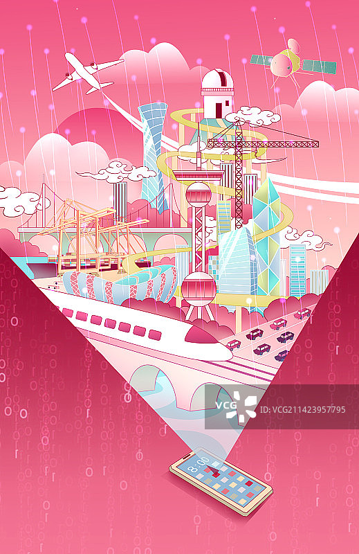 手机上的智慧城市图片素材