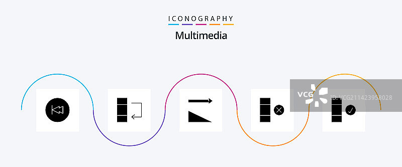 多媒体字形图标包，包含完整内容图片素材