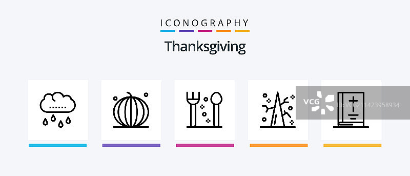感恩节线性图标，包含农场元素图片素材
