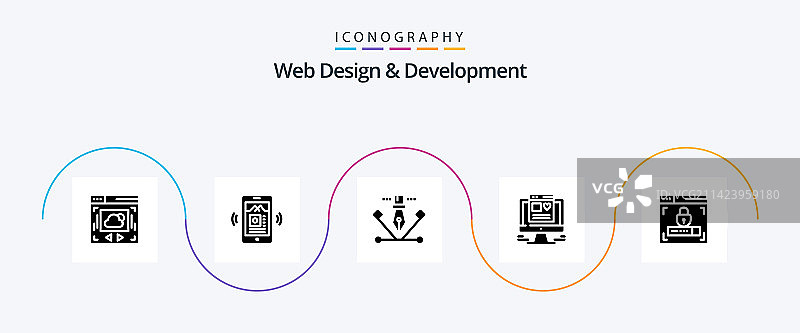 网页设计和开发字形5图标包图片素材
