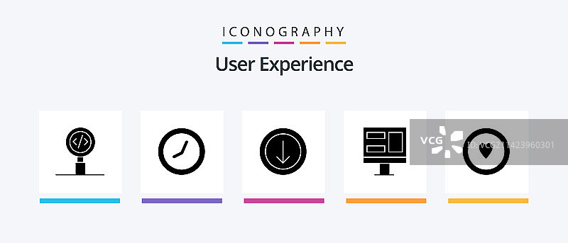 用户体验字形5图标包，包括图片素材